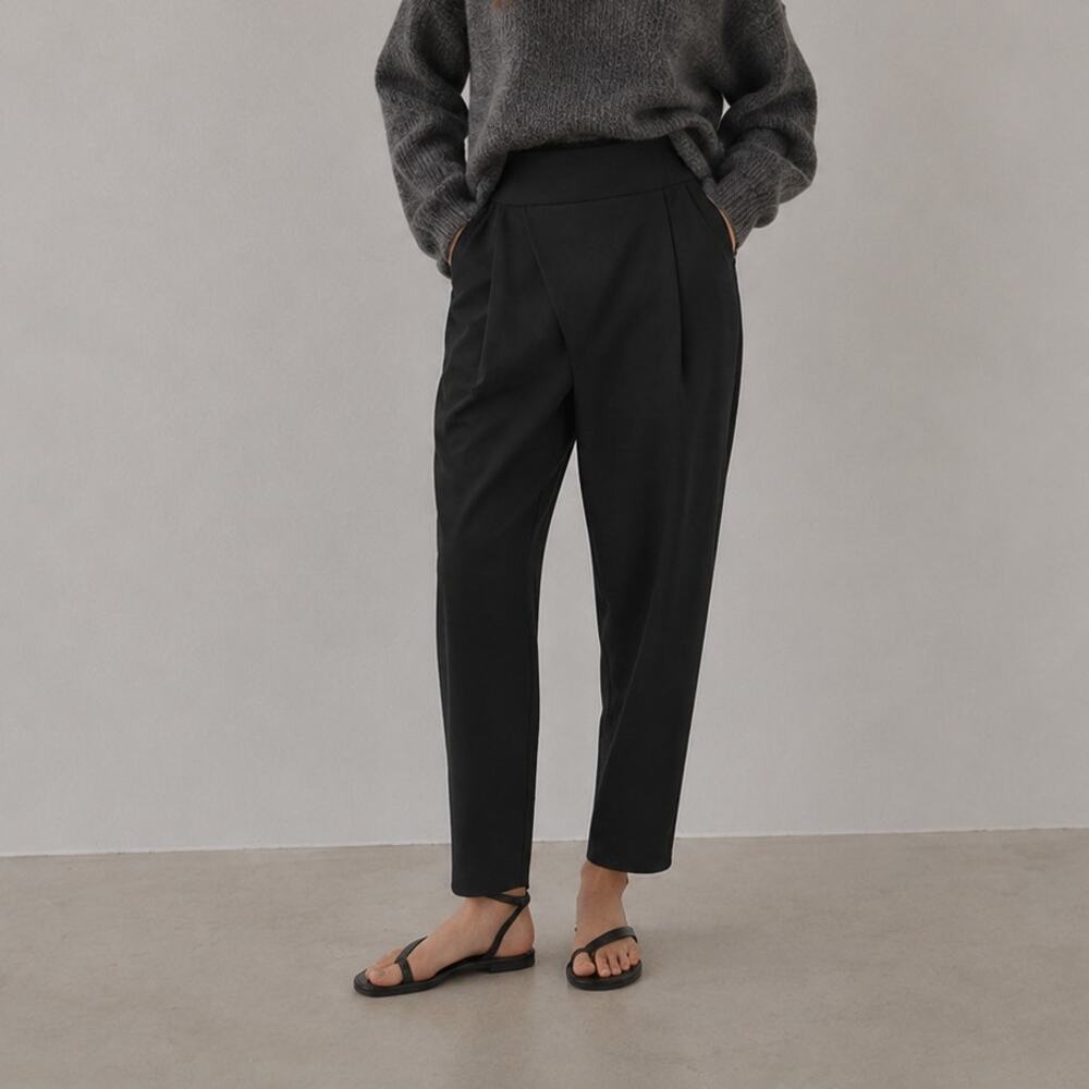 ADAY Portfolio Pants BAL-BLK-26XS Womens XS Black High-rise Wrap Dress Cropped